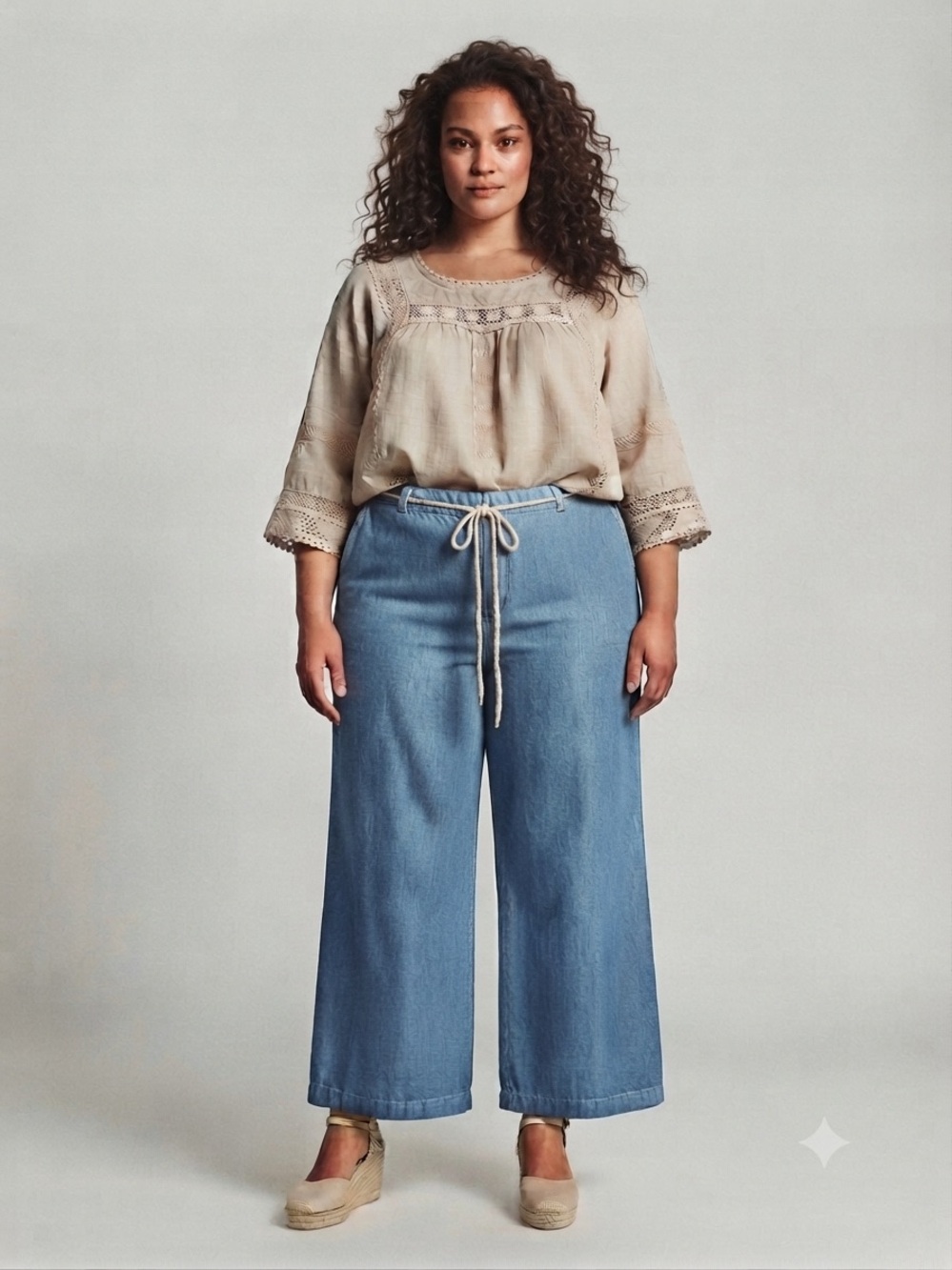 Michael Michael Kors Wide Leg Medium Blue Denim Jean
